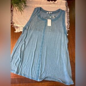 Womens Athletic Tank Top Large Teal Workout Yoga Sleeveless NWT